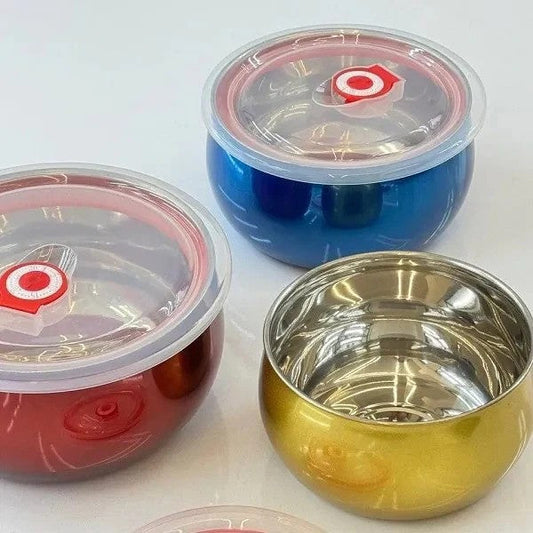 Chic & Colorful Stainless Steel Food Storage Containers | FRESH BOX 3-Piece Set