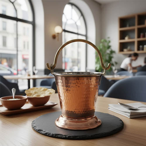 Copper Hammered Serving Dish / Balti Bowl with Handle
