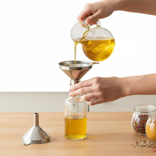 Shengya 3-Piece Mini Stainless Steel Funnel Set | Nested Kitchen Funnels for Bottles, Jars & Spices | Oil Transfer Tool