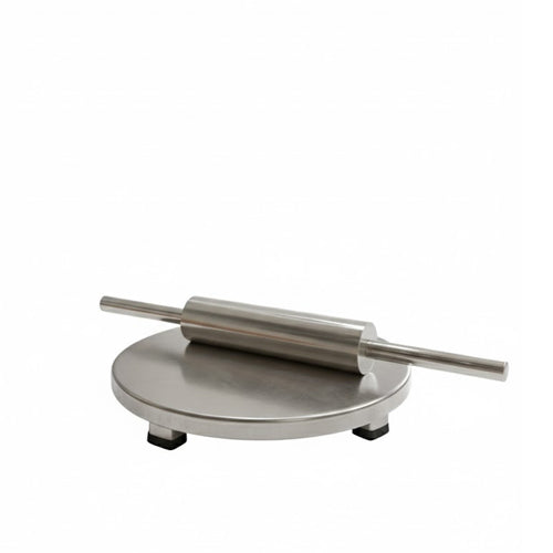 Premium Stainless Steel Chakla Belan Set with Stand | Modern Roti Patla Rolling Pin Kit