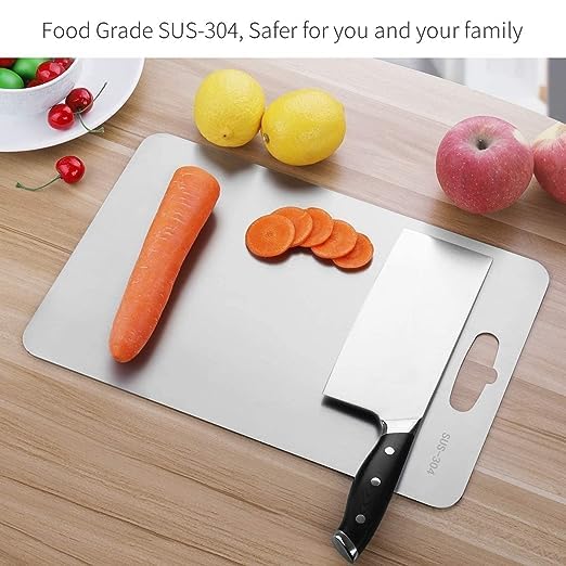Food Grade Stainless Steel Cutting Board with Cleaver