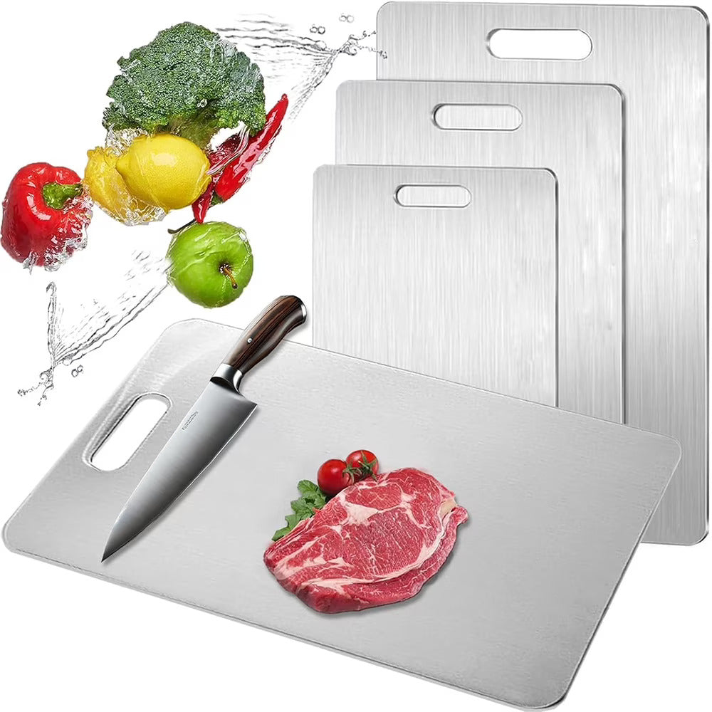 Food Grade Stainless Steel Cutting Board with Cleaver