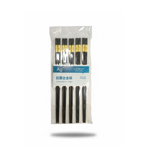 High-Quality Alloy Chopsticks (12 Sticks) with Gold Accent | Hygienic & Reusable
