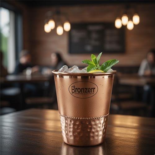 Pure Copper Hammered Rimmed Water Glass / Moscow Mule Tumbler
