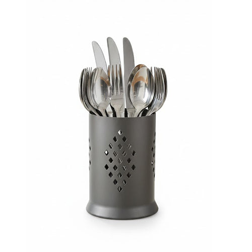 Modern Aluminum Diamond Cutout Chopstick Holder | Available in Light & Dark Gray Utensil Caddy Cutlery Holder