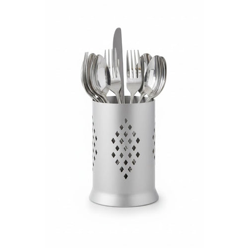 Modern Aluminum Diamond Cutout Chopstick Holder | Available in Light & Dark Gray Utensil Caddy Cutlery Holder