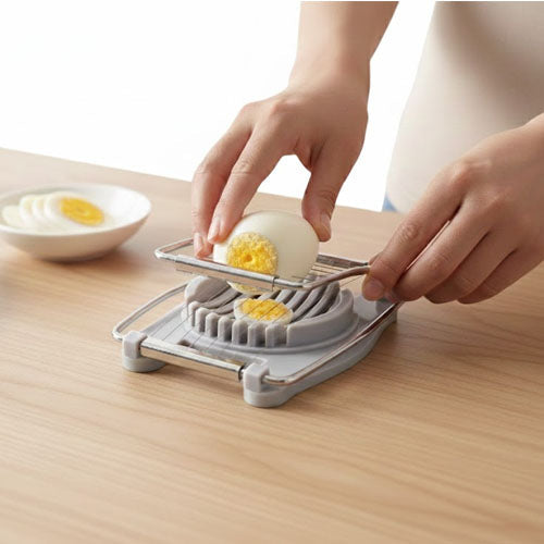 Professional Stainless Steel Egg Slicer | Hard Boiled Egg Cutter for Uniform Slices | Kitchen Gadget for Salads & Sandwiches