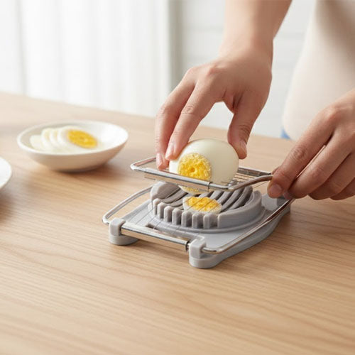 Professional Stainless Steel Egg Slicer | Hard Boiled Egg Cutter for Uniform Slices | Kitchen Gadget for Salads & Sandwiches