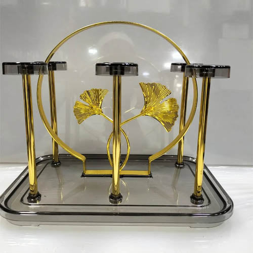 Chrome Plated Metal and Plastic Glass Stand