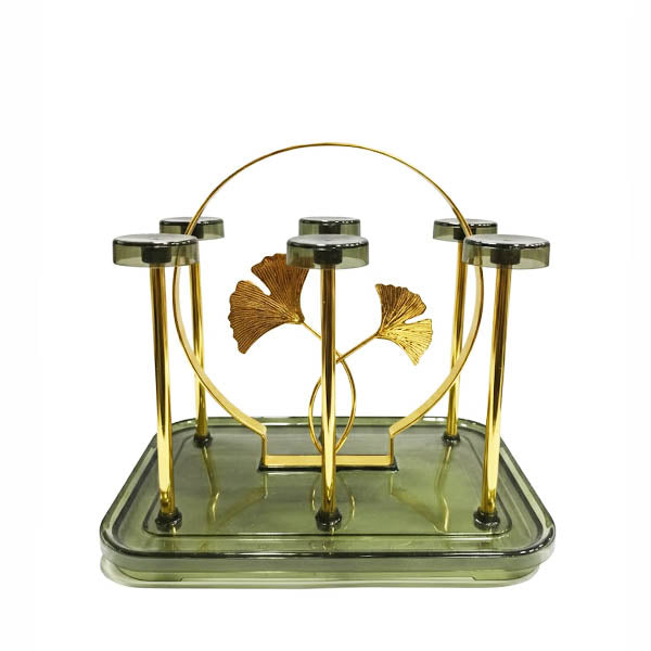Chrome Plated Metal and Plastic Glass Stand
