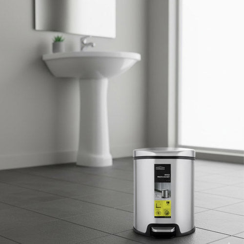 Homeatic 5 Liter Ticon Stainless Steel Soft-Close Pedal Dustbin