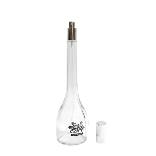 Elegant Glass Oil and Vinegar Spray Bottle with Stainless Steel Cap
