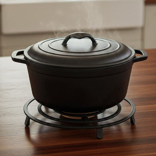 Modern Wood & Metal Trivet | Heat Resistant Kitchen Countertop Hot Pot Mat Pad
