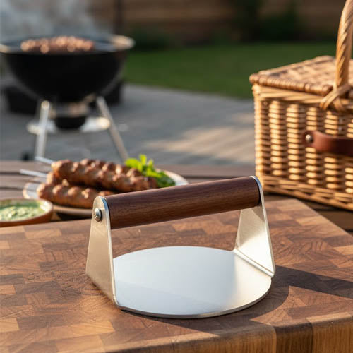 Heavy-Duty Stainless Steel Burger & Kebab Press | Professional Round Meat Patty Maker