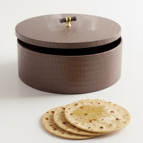 Luxury Faux Leather Roti Daan | Designer Chapati Storage Box | Keep Rotis Warm & Soft