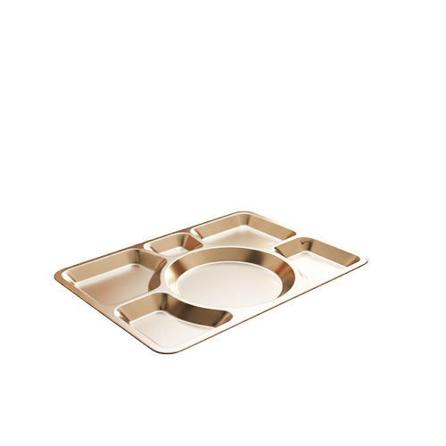 Heavy-Gauge Stainless Steel 6-Compartment Thali | Divided Serving Plate & Portion Control Tray
