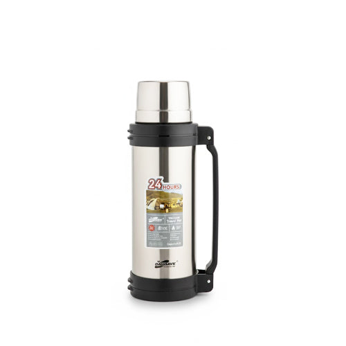 24-Hour Insulated Vacuum Travel Pot - Stainless Steel Thermos with Handle for Camping & Outdoors