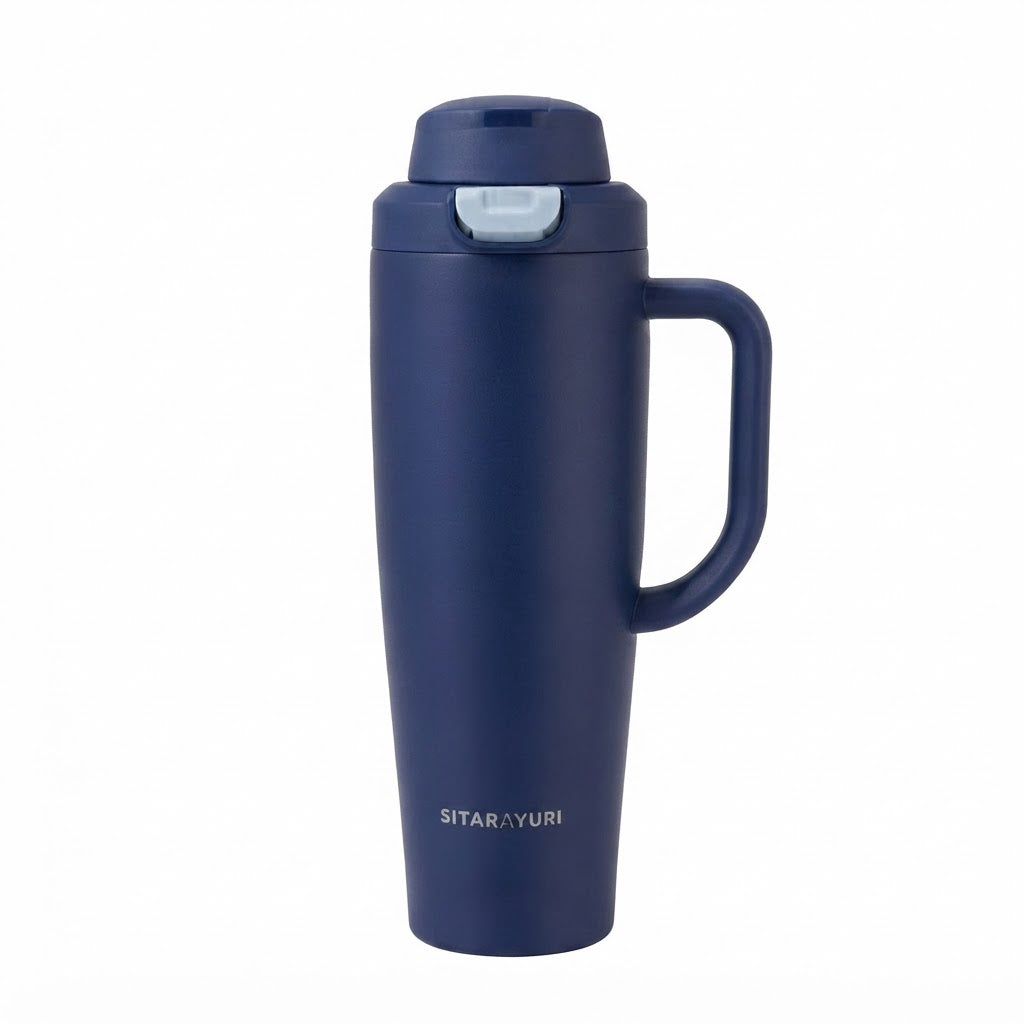 Sitarayuri 1.2L Insulated Travel Tumbler with Handle – Dark Blue