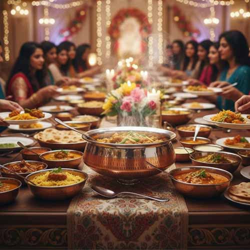 Luxury Pure Copper Handa Serving Pot with Silver Polish Interior & Stand | Traditional Indian Karahi for Dining & Buffet