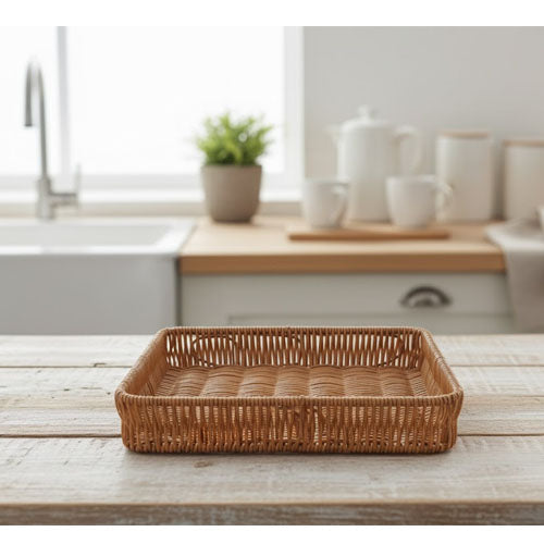 Modern 3-Piece Rectangular Nesting Tray Set (No Handles) | Decorative Serving Platter for Ottoman