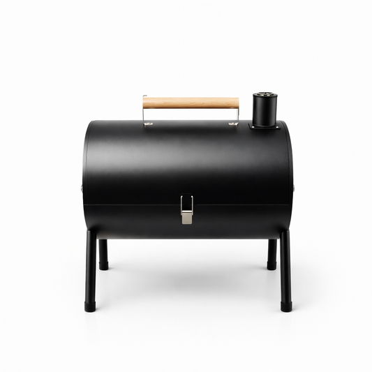 BBQ Dual-Zone Portable Charcoal Barrel Grill & Smoker