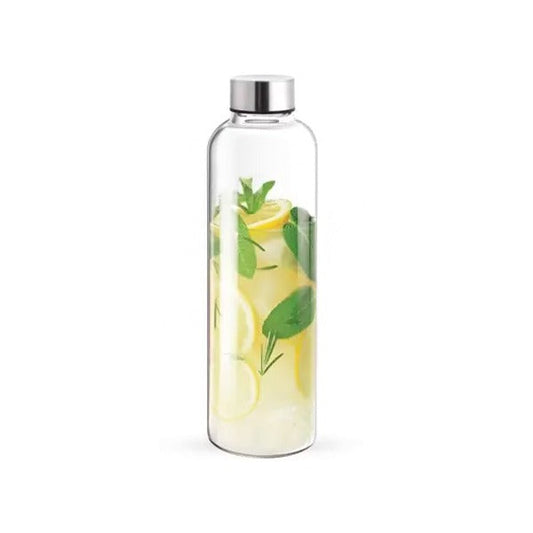 YDB01-10 550ml clear glass drinks bottle with metal lid